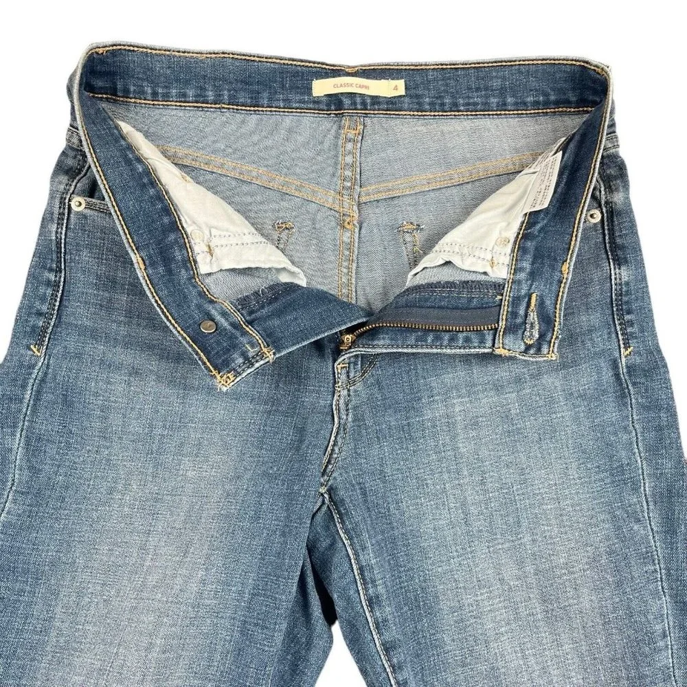 Levi's Jeans Classic Capri Blue High‎ Rise Stretch Denim Pants Women's Size 4